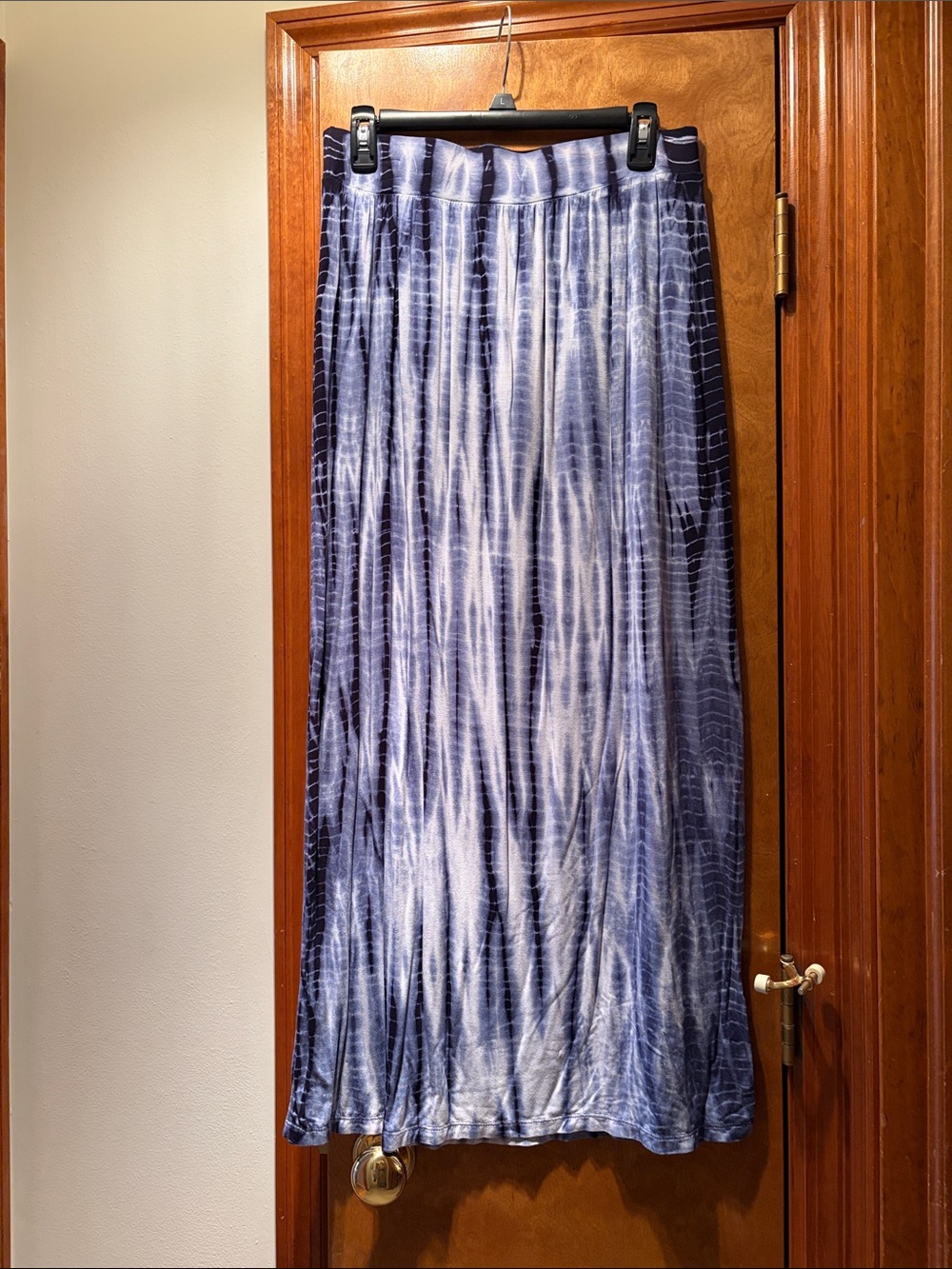 LOFT Blue and White Tie-Dye Maxi Skirt